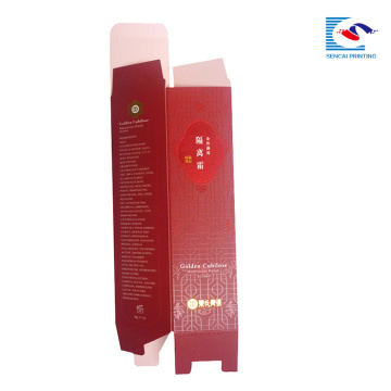 Sencai Wholesale custom red folding cosmetic packaging paper box